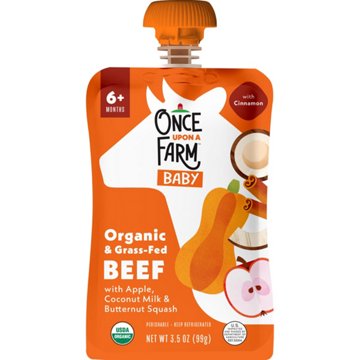 Once Upon a Farm Organic & Grass-Fed Beef Baby Pouch with Apple & Coconut Milk