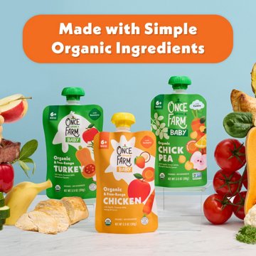 Once Upon a Farm Organic & Grass-Fed Beef Baby Pouch with Apple & Coconut Milk