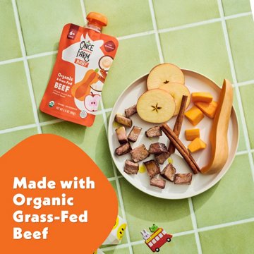 Once Upon a Farm Organic & Grass-Fed Beef Baby Pouch with Apple & Coconut Milk