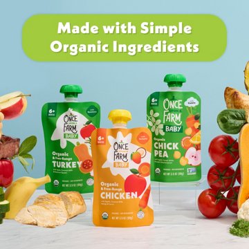 Once Upon a Farm Organic & Free Range Chicken Baby Pouch with Apple Pineapple & Carrot