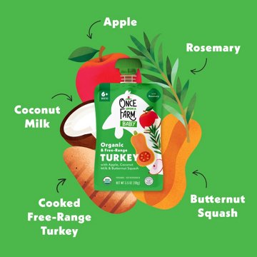 Once Upon a Farm Organic & Free Range Turkey Baby Pouch with Apple Coconut Milk & Butternut Squash