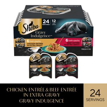 Sheba Gravy Indulgence Wet Cat Food - Chicken & Beef Twin Pack