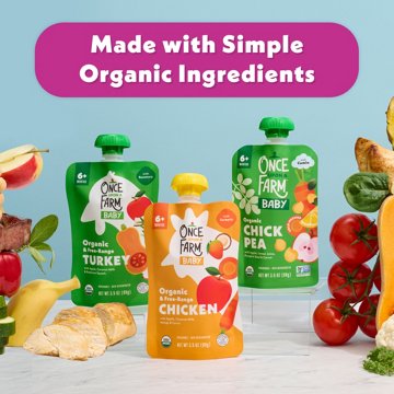 Once Upon a Farm Organic & Free Range Turkey Baby Pouch with Apple Raspberry Banana & Beet