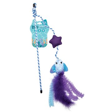 Quirky Kitty Ocean Cool Manta Ray Wand Cat Toy