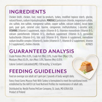 Fancy Feast Gems Pate Mousse Wet Cat Food - Turkey