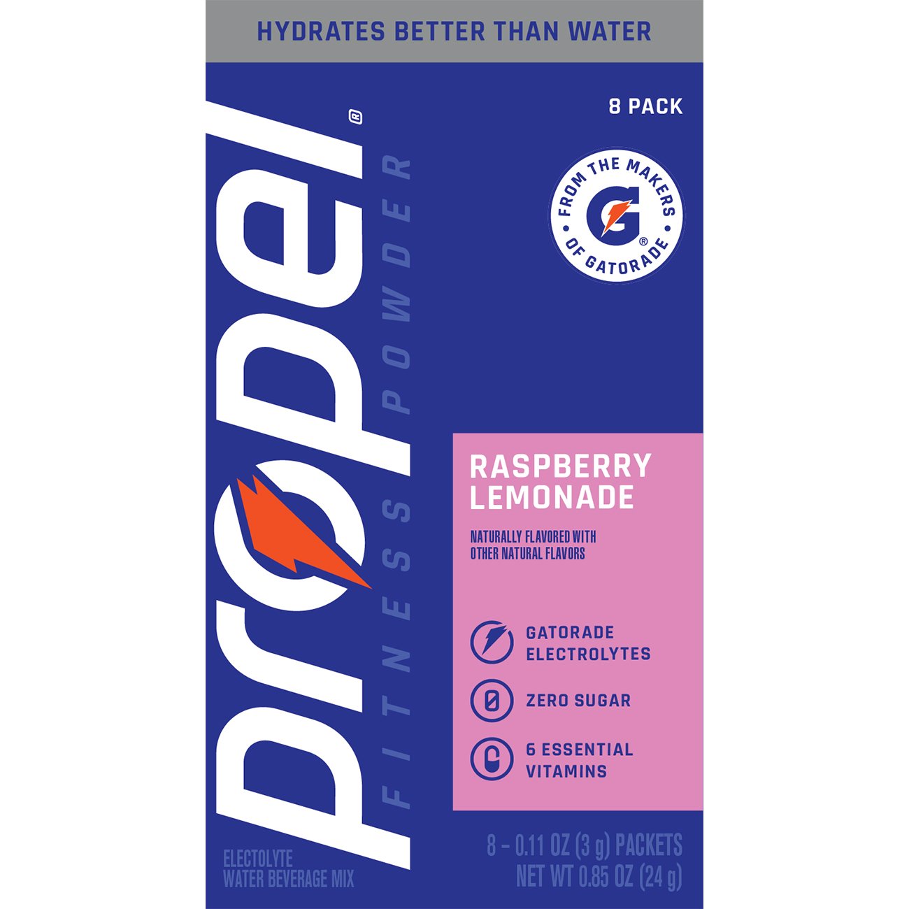 Propel Fitness Powder Electrolyte Stick Packs - Raspberry Lemonade ...