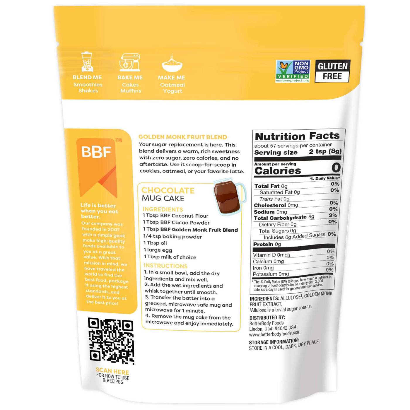 BetterBody Foods Golden Monk Fruit Blend Sweetener; image 2 of 2