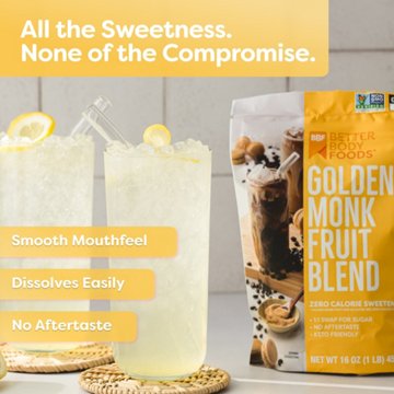 BetterBody Foods Golden Monk Fruit Blend Sweetener, 16 oz