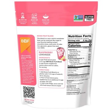 BetterBody Foods Monk Fruit Blend Zero Calorie Sweetener, 16 oz