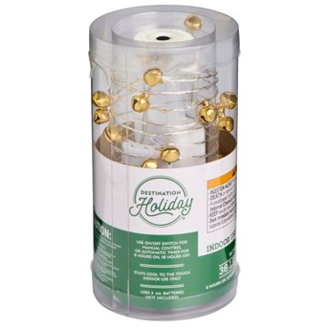 Destination Holiday String of Indoor Battery Operated LED Lights with Timer Option, 36 ct
