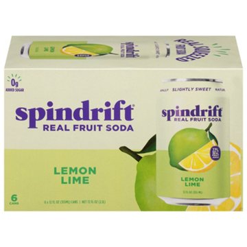 Spindrift Lemon Lime Fruit Soda 6 pk Cans