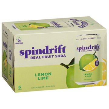 Spindrift Lemon Lime Fruit Soda 6 pk Cans