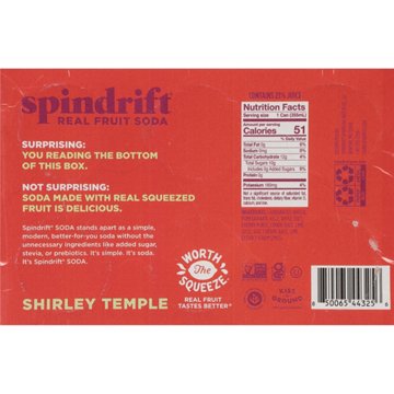 Spindrift Shirley Temple Fruit Soda 6 pk Cans