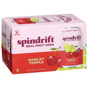 Spindrift Shirley Temple Fruit Soda 6 pk Cans
