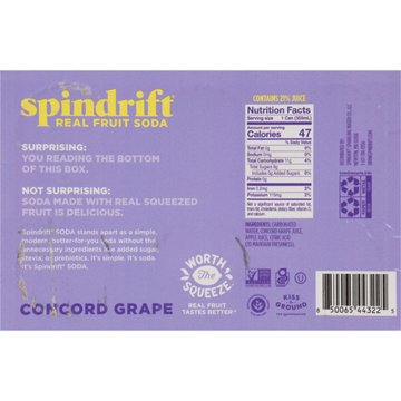 Spindrift Concord Grape Fruit Soda 6 pk Cans