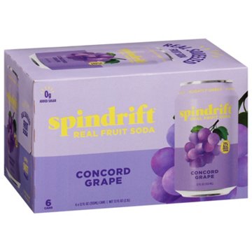 Spindrift Concord Grape Fruit Soda 6 pk Cans