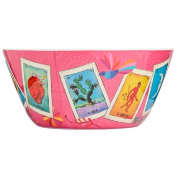 Loteria Don Clemente Melamine Serving Bowl - Pink, 10"