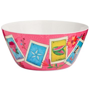 Loteria Don Clemente Melamine Serving Bowl - Pink, 10"