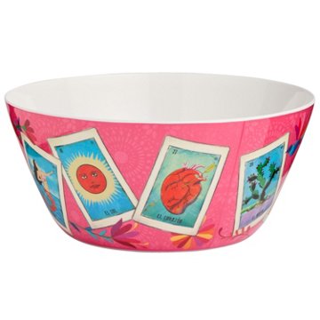 Loteria Don Clemente Melamine Serving Bowl - Pink, 10"