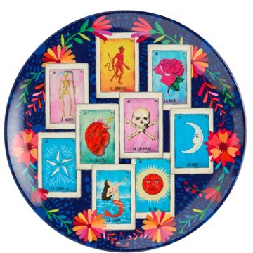 Loteria Don Clemente Melamine Dinner Plate - Navy, 11"