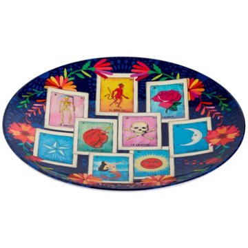 Loteria Don Clemente Melamine Dinner Plate - Navy, 11"