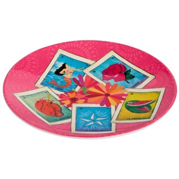 Loteria Don Clemente Melamine Salad Plate - Pink, 9"