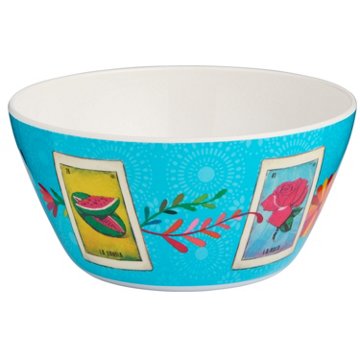 Loteria Don Clemente Melamine Bowl - Turquoise, 5.7"