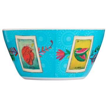 Loteria Don Clemente Melamine Bowl - Turquoise, 5.7"