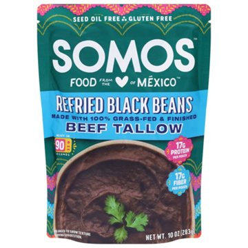 SOMOS Refried Black Beans with Grass Fed Beef Tallow
