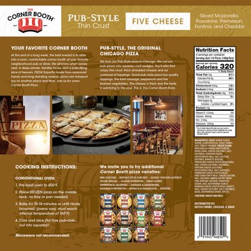 The Corner Booth Five Cheese Pub Style Thin Crust Pizza