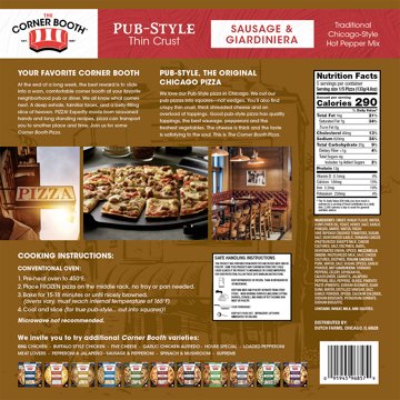 The Corner Booth Sausage & Giardiniera Pub Style Thin Crust Pizza
