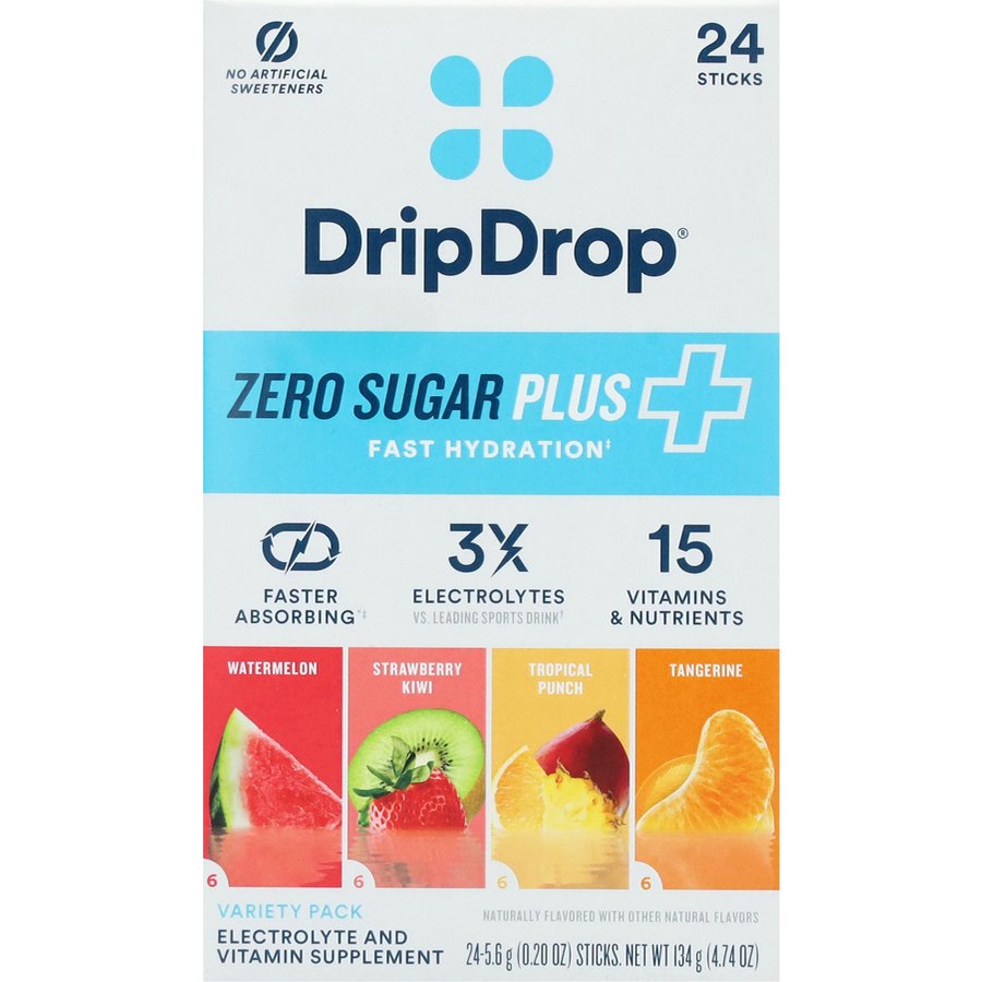 DripDrop Zero Sugar Plus Fast Hydration Variety Stick Packs - Shop ...