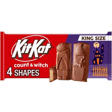 Kit Kat Milk Chocolate Wafer Count & Witch King Size Halloween Candy Bar