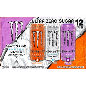 Monster Energy Ultra Zero Sugar Variety Pack 12 pk Cans