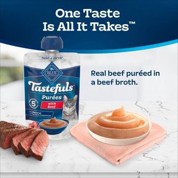 Blue Buffalo Tastefuls Adult Wet Cat Food Complement - Beef Puree