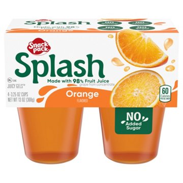 Snack Pack Splash Orange Juicy Gels Cups, 4 ct