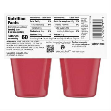 Snack Pack Splash Strawberry Juicy Gels Cups, 4 ct