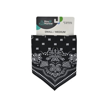 Max & Marlow Plain Black & White Bandana - S/M