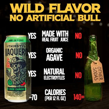 Thirsty Vaquero Limón Ladrón Mexican-Inspired Soda - Lime Salt Chile, 16 oz