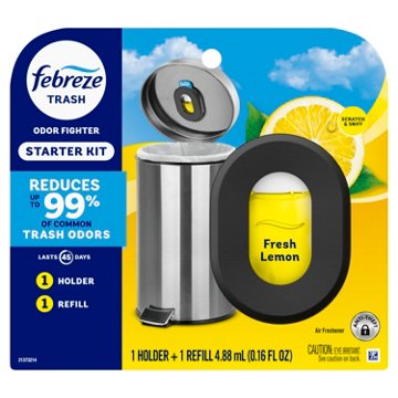 Febreze Air Trash Starter Kit Holder & Refill - Fresh Lemon