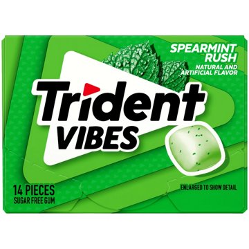 Trident Vibes Spearmint Rush Sugar Free Gum, 14 pc