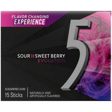 5 Evolution Sour to Sweet Berry Sugarfree Gum