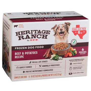 Heritage Ranch by H-E-B Frozen Dog Food Value Pack - Beef & Potatoes Recipe