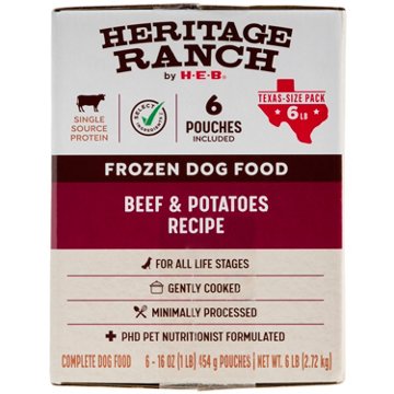 Heritage Ranch by H-E-B Frozen Dog Food Value Pack - Beef & Potatoes Recipe