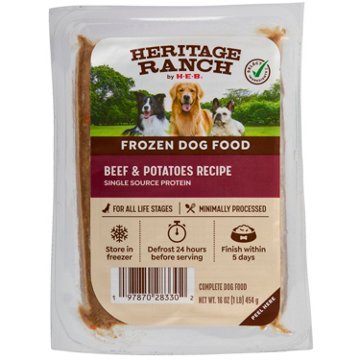 Heritage Ranch by H-E-B Frozen Dog Food - Beef & Potatoes Recipe