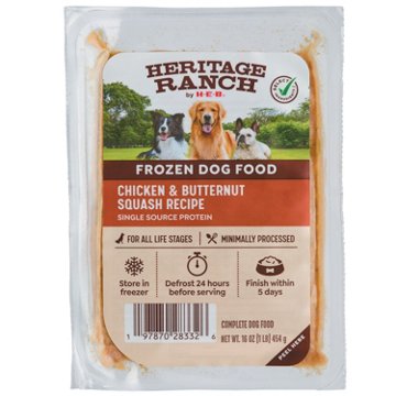Heritage Ranch by H-E-B Frozen Dog Food - Chicken & Butternut Squash