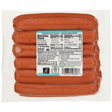 H-E-B Texas Heritage Turkey Hot Dogs - Texas-Size Pack, 36 oz