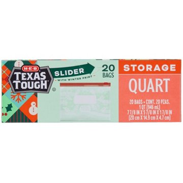 H-E-B Slider Quart Storage Bags - Seasonal Winter Print, 20 ct
