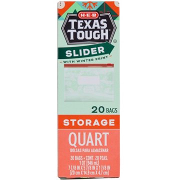 H-E-B Slider Quart Storage Bags - Seasonal Winter Print, 20 ct