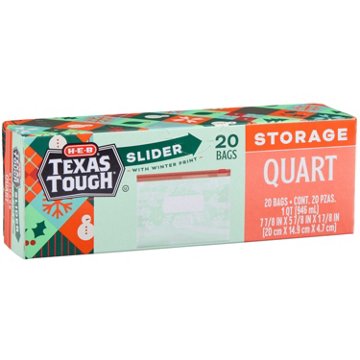 H-E-B Slider Quart Storage Bags - Seasonal Winter Print, 20 ct